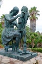 Lady Statue at Montjuic cactus garden at Barcelona