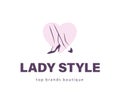 Lady style emblem concept isolated on white background.