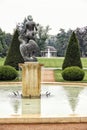 Lady and the swan statue in the park Royalty Free Stock Photo