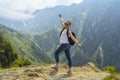 Lady tourist with backpack Royalty Free Stock Photo