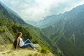 Lady tourist with backpack Royalty Free Stock Photo