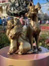 Lady & the Tramp Fab 50 Statues in the Magic Kingdom, Orlando, Florida Royalty Free Stock Photo