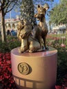 Lady & the Tramp Fab 50 Statues in the Magic Kingdom, Orlando, Florida Royalty Free Stock Photo