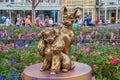 Lady and the Tramp Gold Statue 50th Anniversary Disney Royalty Free Stock Photo