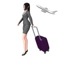Lady travelling by plane