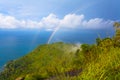 Lady try to catch the rainbow on Pha Hin Dum viewpoint Royalty Free Stock Photo