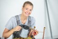 Lady using blow torch Royalty Free Stock Photo