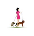 Lady walking dogs logo