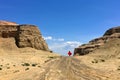 Tourist and Urho Ghost City, Xinjiang China