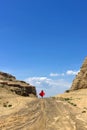 Tourist and Urho Ghost City, Xinjiang China