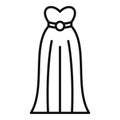 Lady wedding dress icon outline vector. Woman shower