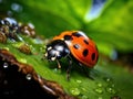 Ladybird beetle larva (Coccinella)  Made With Generative AI illustration Royalty Free Stock Photo