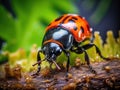 Ladybird beetle larva (Coccinella)  Made With Generative AI illustration Royalty Free Stock Photo