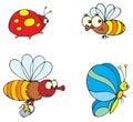Ladybird, butterfly and bee
