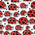 Ladybird family, seamless pattern for your design