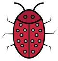 Ladybird Isolated Vector Icon that can be easily modified or edit Royalty Free Stock Photo