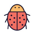 Ladybird Isolated Vector icon that can be easily modified or edited