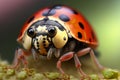 Ladybird in macro close-up
