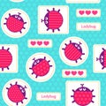 Ladybirds seamless vector pattern