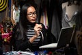 Ladyboy Fashion Designer checks pattern design