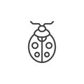 Ladybug beetle line icon