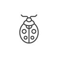 Ladybug beetle line icon