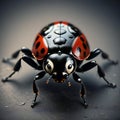 Ladybug on black background macro close up Royalty Free Stock Photo