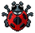 Ladybug Bug Insect Pixel Art Game Cartoon Icon