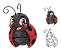 Ladybug Cartoon Character Mascot Design