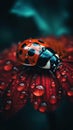 Ladybug Close-Up on a Flower. Generative AI Royalty Free Stock Photo