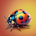 Ladybug colorful illustration closeup. Generative AI