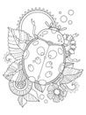 Ladybug coloring book vector illustration