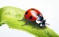 A Ladybug Crawling on a Leaf Is in Detail -Generative Ai