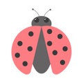 Ladybug. Cute ladybird character. Vector illustration isolated