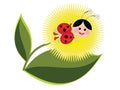 Ladybug on the dandelion.