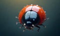 Ladybug on Dewy Stem Royalty Free Stock Photo