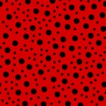 Ladybug dots seamless pattern, ladybird bug polka dot print for textile, fashion, scrapbook paper, wallpaper. Black circles on