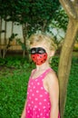 Ladybug face painting Royalty Free Stock Photo