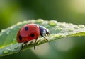 The ladybug features a red shell with distinctive black spots Royalty Free Stock Photo