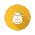 Ladybug flat design long shadow glyph icon