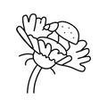 ladybug flower spring line icon vector illustration