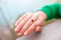 Ladybug on a hand Royalty Free Stock Photo