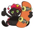 Ladybug hold a skateboard Royalty Free Stock Photo