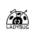 ladybug icon. cartoon animal logo. Isolated white background Royalty Free Stock Photo