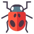 Ladybug icon. Red ladybird beetle. Nature symbol