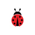 Ladybug icon red vector cartoon sign