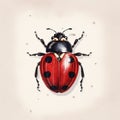 Vintage Ladybug Illustration With Hand-drawn Elements