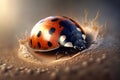 Ladybug insect closeup macro. Generative AI Royalty Free Stock Photo