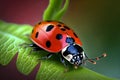 Ladybug insect closeup macro. Generative AI Royalty Free Stock Photo