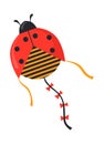 Ladybug kite. Child cute toy for sky, vector illustration Royalty Free Stock Photo